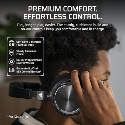 Corsair Virtuoso MAX Wireless Bluetooth Xbox PC Gaming Headset – Black - image 7