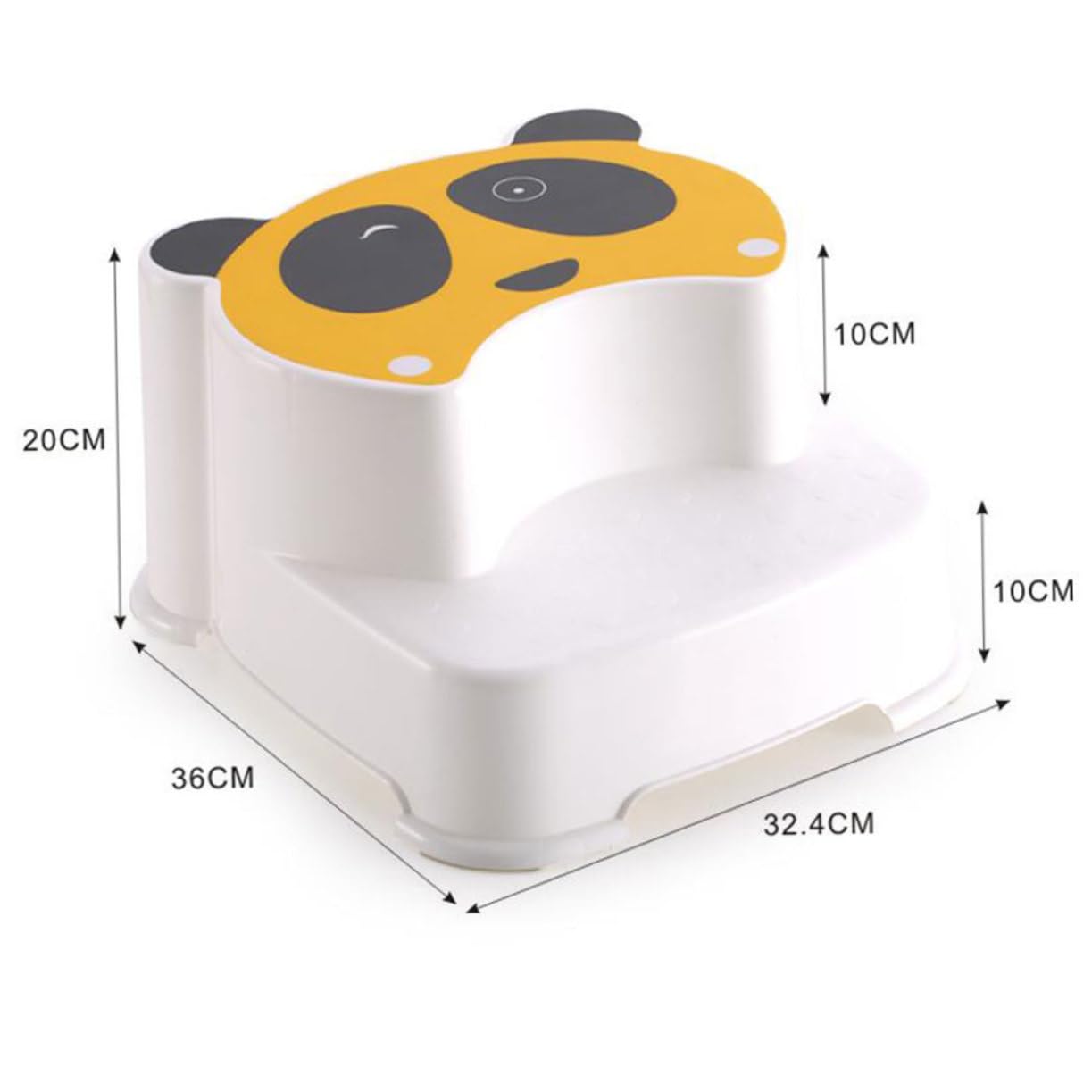 Alipis Sgabello Bambini Forma Panda Antiscivolo per Bagnetto e Lavabo in Plastico Doppio Strato
