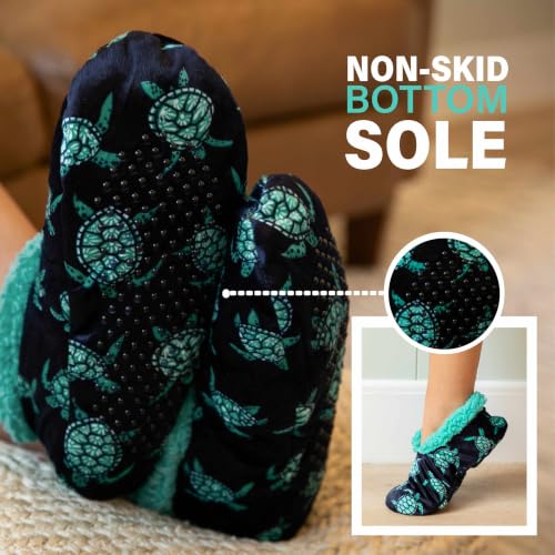 Image of Lazy One Fuzzy Slipper Socks for Women, Fleece House Slippers, Indoor Socks