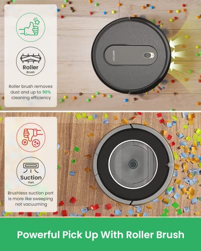 Vactidy Nimble T6 Saugroboter mit 2800Pa Starke Saugkraft,120 Min Laufzeit,Staubsauger Roboter mit Alexa&Google Assistant&App&Siri Steuerung,Roboterstaubsauger für Tierhaare,Teppichen und Hartböden