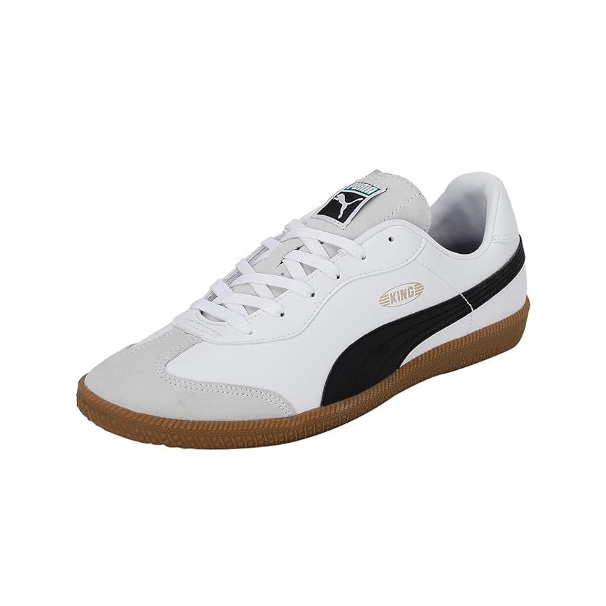 PUMA King 21 It, Soccer Shoe Unisex-Adulto, White Black Gum, 36 EU