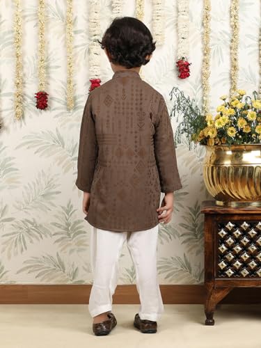Image of POLKA TOTS Boys Cotton Pathani Set | Premium Pathani Kurta & Pyjama Set for Boys | Kurta Pajama for Kids Boy | Pathani Suit for Kids, Baby Boys & Toddlers | Ethnic Wear for Boy