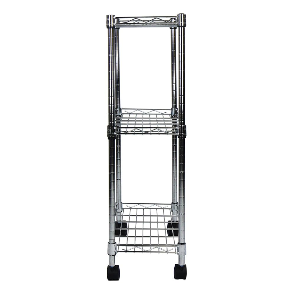 Cocina Carrello multiuso con scaffali a 3 livelli, cromato, carrello di servizio vassoio rimovibile da bar cucina rotelle Estante de almacenamiento