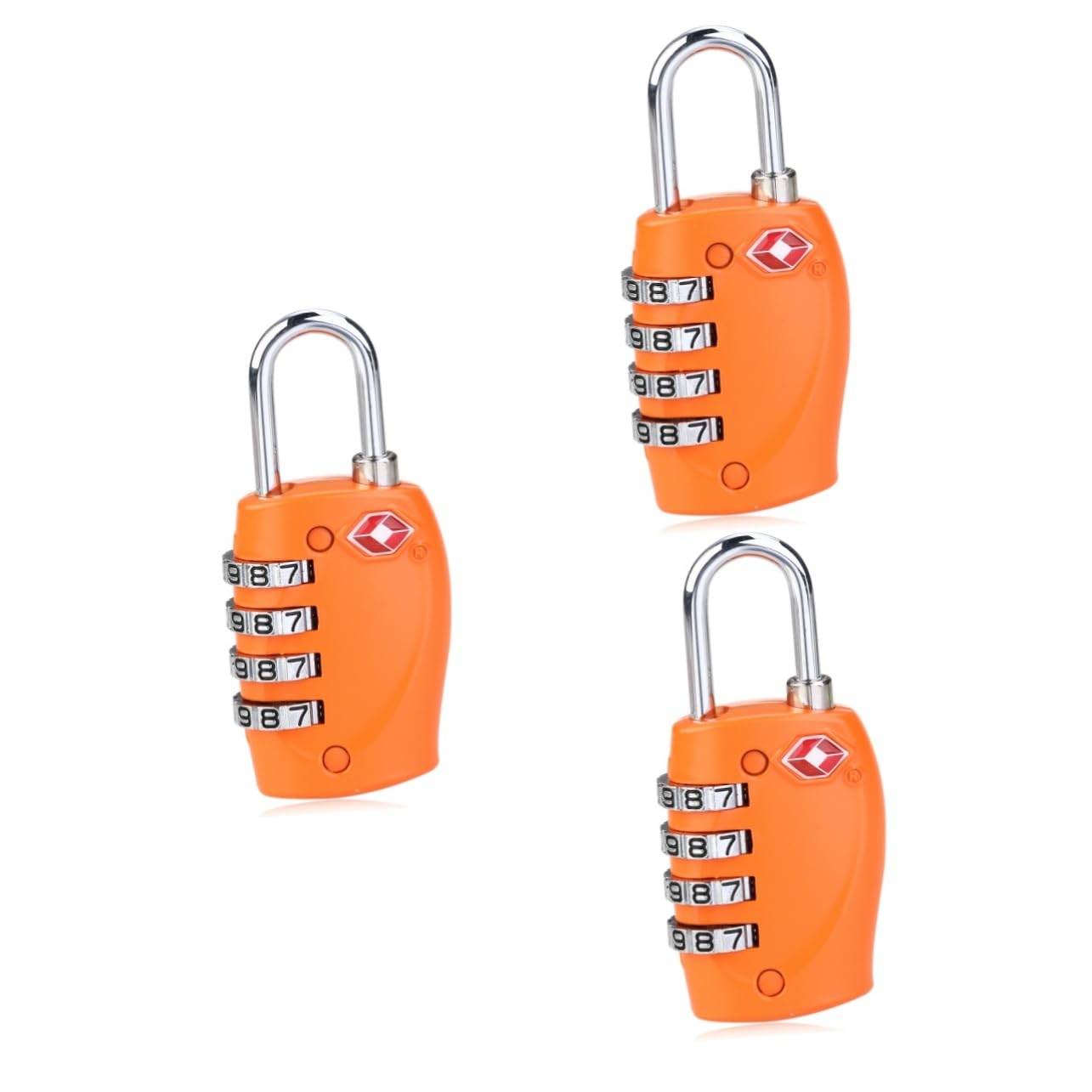 Hemobllo 3 Pezzi Lucchetti A Combinazione Per Valigie 330 4 Lucchetto Con Password Per Bagagli in Lega Di Zinco Plastica Dura Arancione