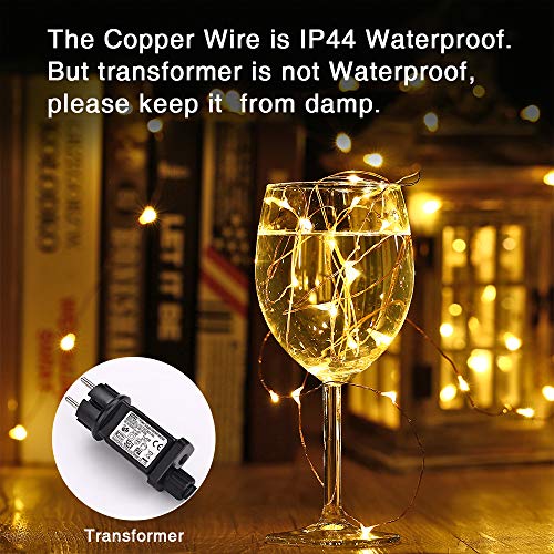 Kupferdraht Lichterkette, BrizLabs 20M 200 LEDs Kupfer Firefly Lichter 8 Modi Wasserdicht Sternen Lichterketten mit… – Bild 5