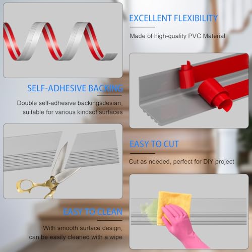 Protector de borde de escalera autoadhesivo y antideslizante de vinilo flexible 3