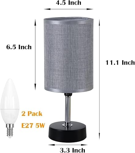 Jorunhe Table Lamp, Set of 2 Modern Touch Control Bedside Lamp,Ambient Light, Fabric Shade, Nightstand Lamp Perfect for Bedroom, LED Bulbs Included Jorunhe Table Lamp, Set of 2 Modern Touch Control Bedside Lamp,Ambient Light, Fabric Shade, Nightstand Lamp Perfect for Bedroom, LED Bulbs Included