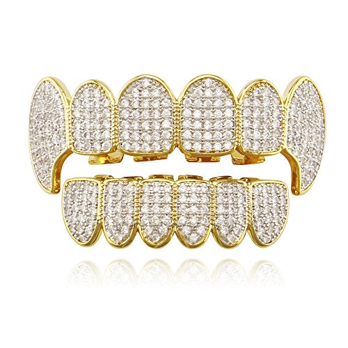 Diamond Grills para tus dientes chapado en oro 18K miniatura 1