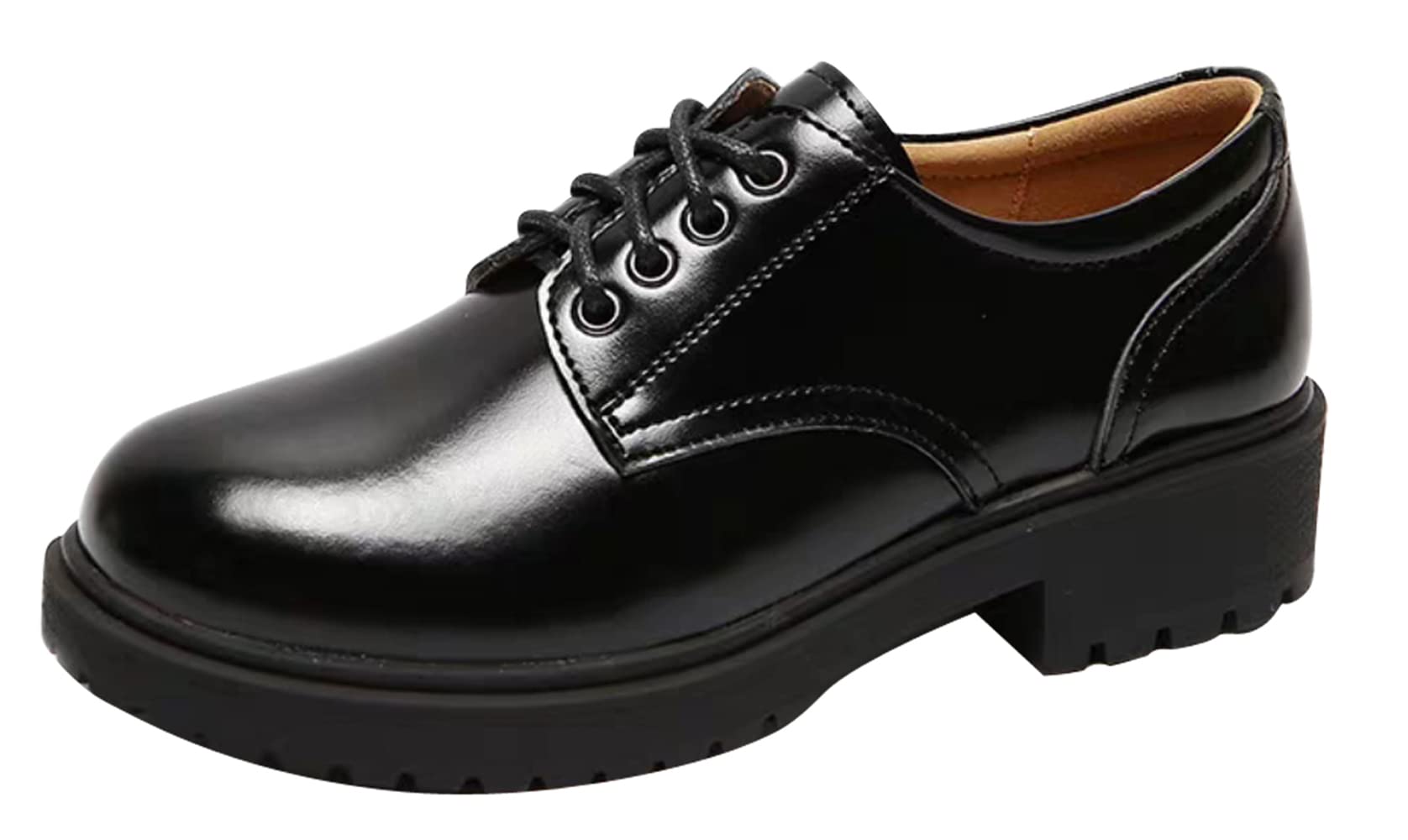 Zapatos clásicos de cuero para mujer, estilo vintage, con cordones, Oxford