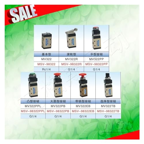 Válvula mecánica MSV-86522PPL de 5 vías y 2 posiciones neumática 3