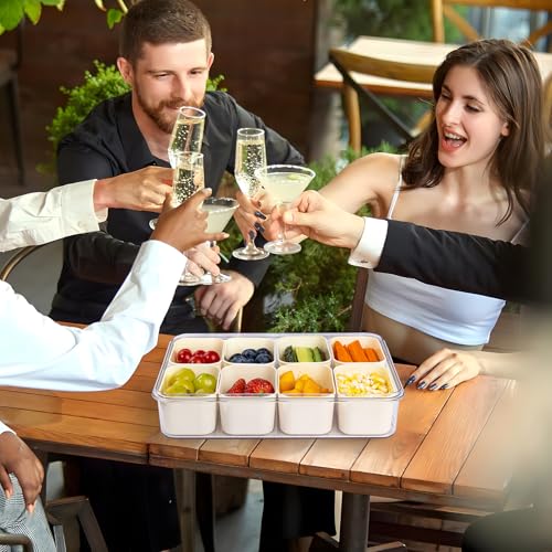 U-QE Dishwasher Safe Snackle Box Container with 8 Small Snacks Box - Premium Sage Green Plastic Divided Serving Tray with Lid and Handle for Snack, Fruits, Perfect for Party, Picnic, Entertaining by U-QE - Image 9
