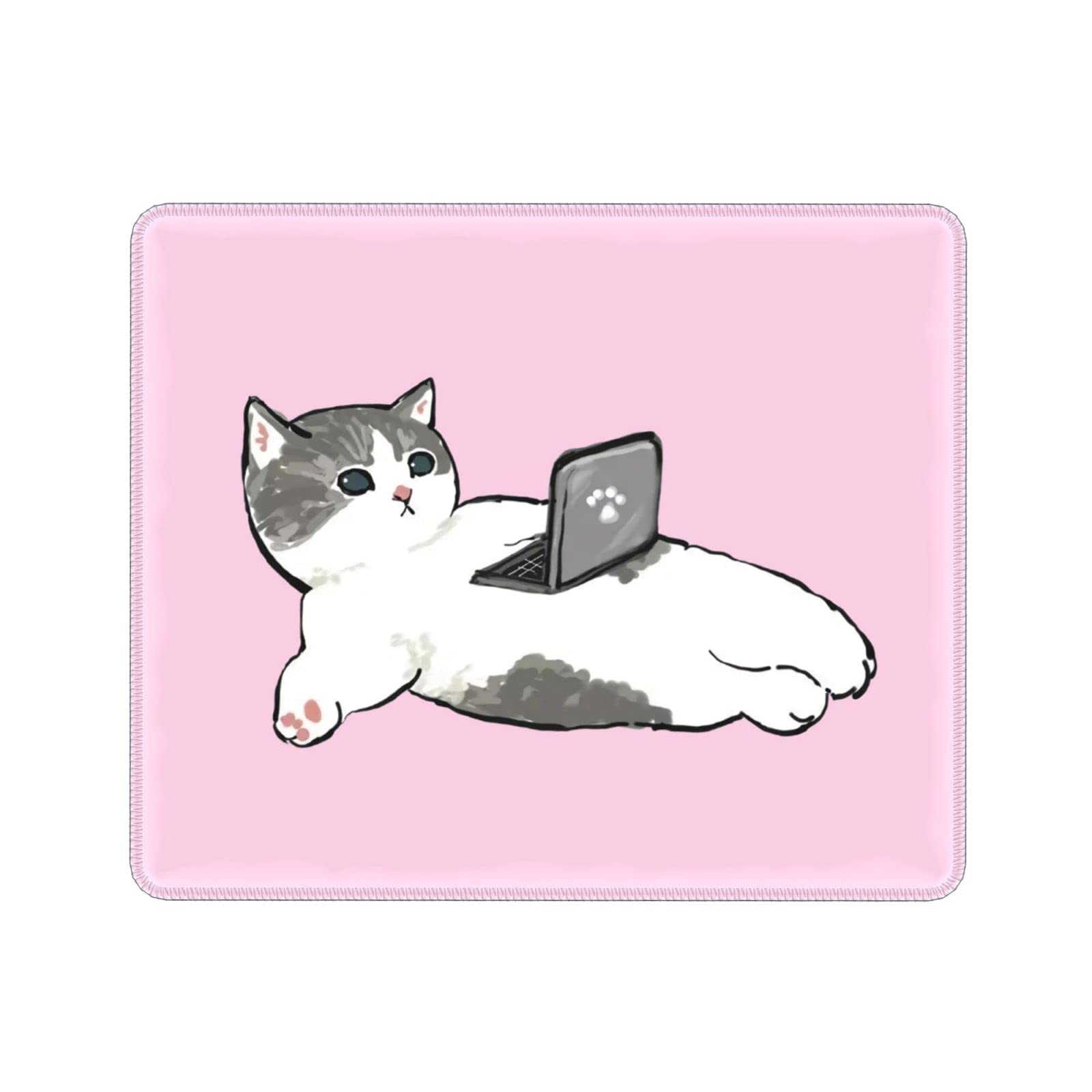 Cute Mouse Pad,Kawaii Cat Funny Rectangle Non Slip Rubber Mouse Pad for Computer and Laptop Mouse Mat for Working and Gaming Pink Kitten 4