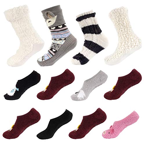 Image of BambooMN Women's Super Soft Warm Cozy Fuzzy Socks Assortments