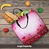 kkvhhyuo Red Hearts Print Tote Bag for Women, Large Reusable Shoulder Bag Simple Handbags for College School Work Shopping Travel #2