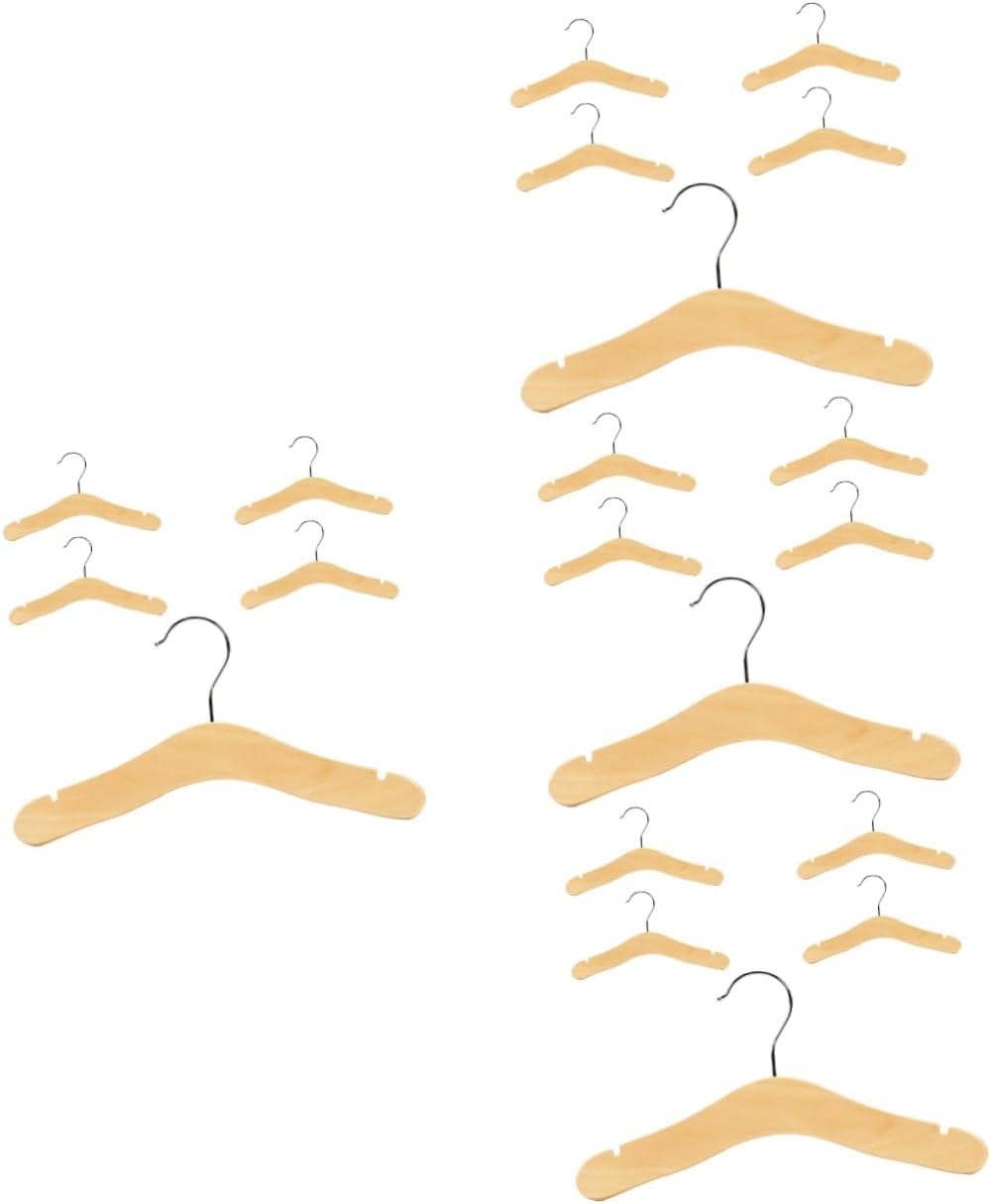Luxshiny 20pcs Boys and Girls Wooden Hangers Non- Clothes Hangers Compact Delicate Design for Boy Girl Wardrobe for Coats Skirts Pants Storage