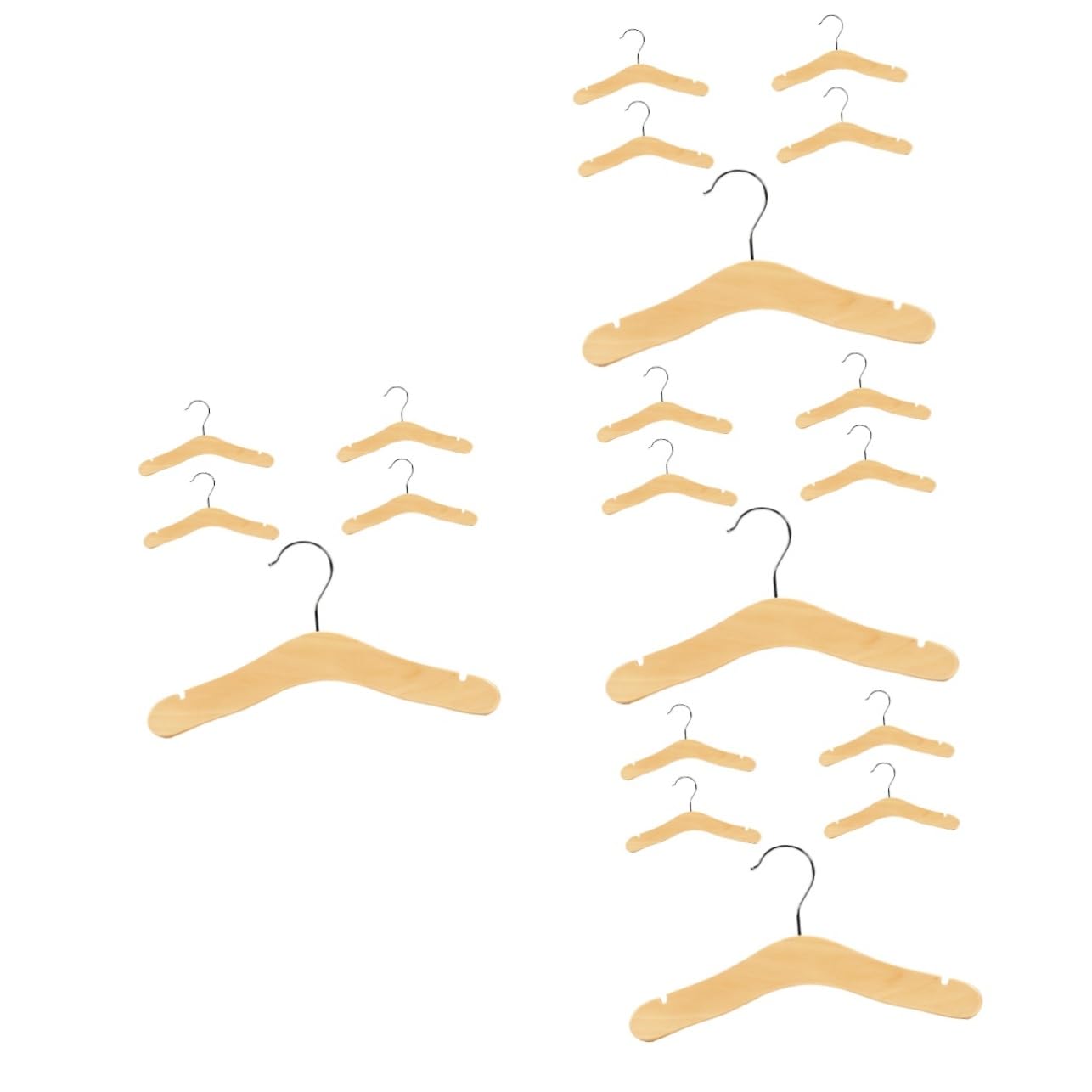 Luxshiny 4sets Wooden Hangers Non Slip Clothes Hangers for Strong Support for Skirts Coats and Pants Smooth Polished Design for Nursery Closet 5pcs*4