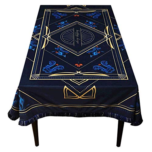 Nappe de table à thé anti-rayure velours bleu pour meuble TV