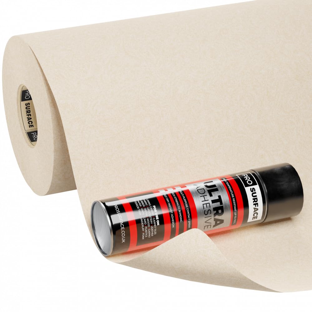 Beige 4 Way Super Stretch Lining Carpet for Camper Van Motorhome Car Vehicle Interior - 2 Metre x 2 Metre Includes Glue