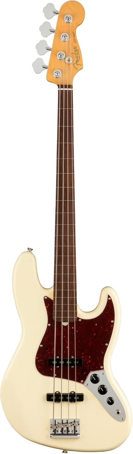 Fender American Professional II Jazz Bass, Olympic White, Fretless, Rosewood Fingerboard
