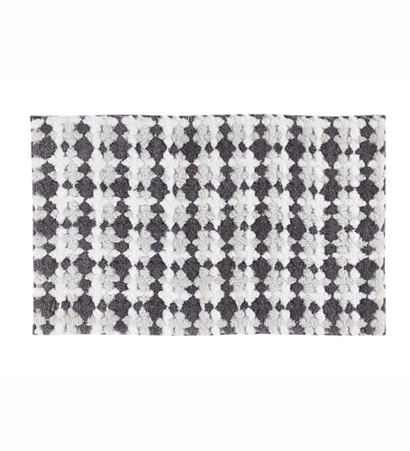 Image of Obsessions Soft & Plush Bath Mat | Quick Dry, Stain & Skid Resistant | Luxuriously Soft, Long Lasting Color | TPR Latex Backing, Size 50x80 cm, Grey & Cream