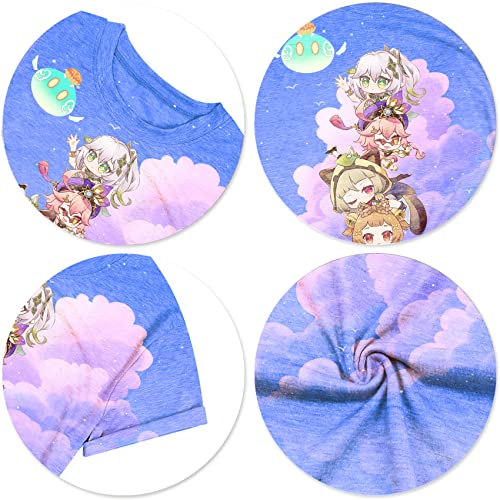 Genshin Impact T Shirt for Women, Hu Tao T Shirts with Short Sleeve for Unisex Fans,Vivid Durable Print Patterns