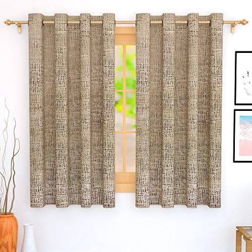 Image of Story@Home Bloom Collection Room Darkening Window Curtains 5 feet Long for Living Room, Bedroom, Kids Room - Copper Brown