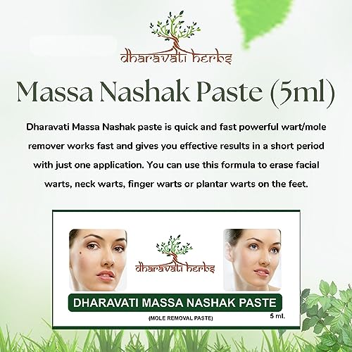 Image of Dharavati Herbs Wart Removal Cream | Ayurvedic Massa Removal Cream | Wart Remover Ointment | Skin Tags | Pack of 5ml