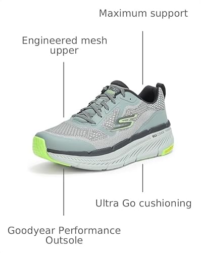 Skechers Skechers Men's Max Cushioning Premier 2.0 Vantage 2.0 Sneaker, Gray/Lime, 11