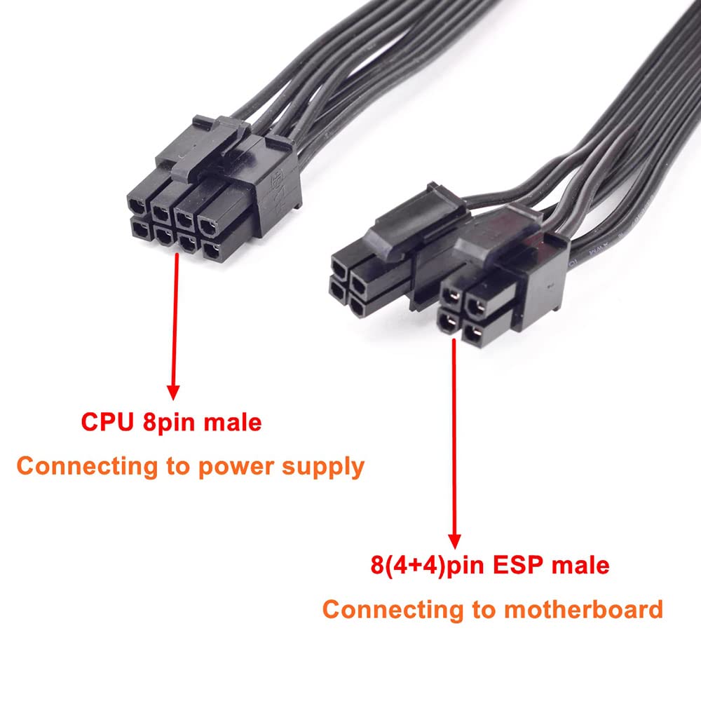 CPU 8 pin maschio a CPU 8 (4+4) pin maschio, EPS-12V scheda madre cavo adattatore per alimentazione modulare 32 pollici