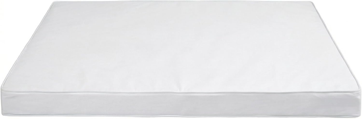 Outdoor Porch Daybed Swing Bed Mattress Cover, White Trim 6" Twin Size Fitted Sheet Slipcover with Zipper (Only Cover) (White-1, 75x39x6in)