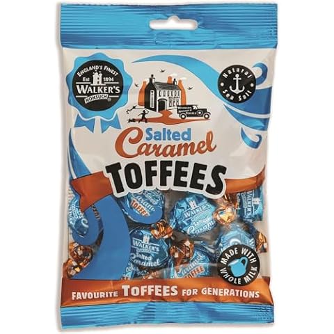 Walkers' Nonsuch Salted Caramel Toffees | with Butter & Whole Milk | Imported from the UK | Traditional British Candy | Individually Twist Wrapped Toffee | 5.29 Oz (150g) Cover
