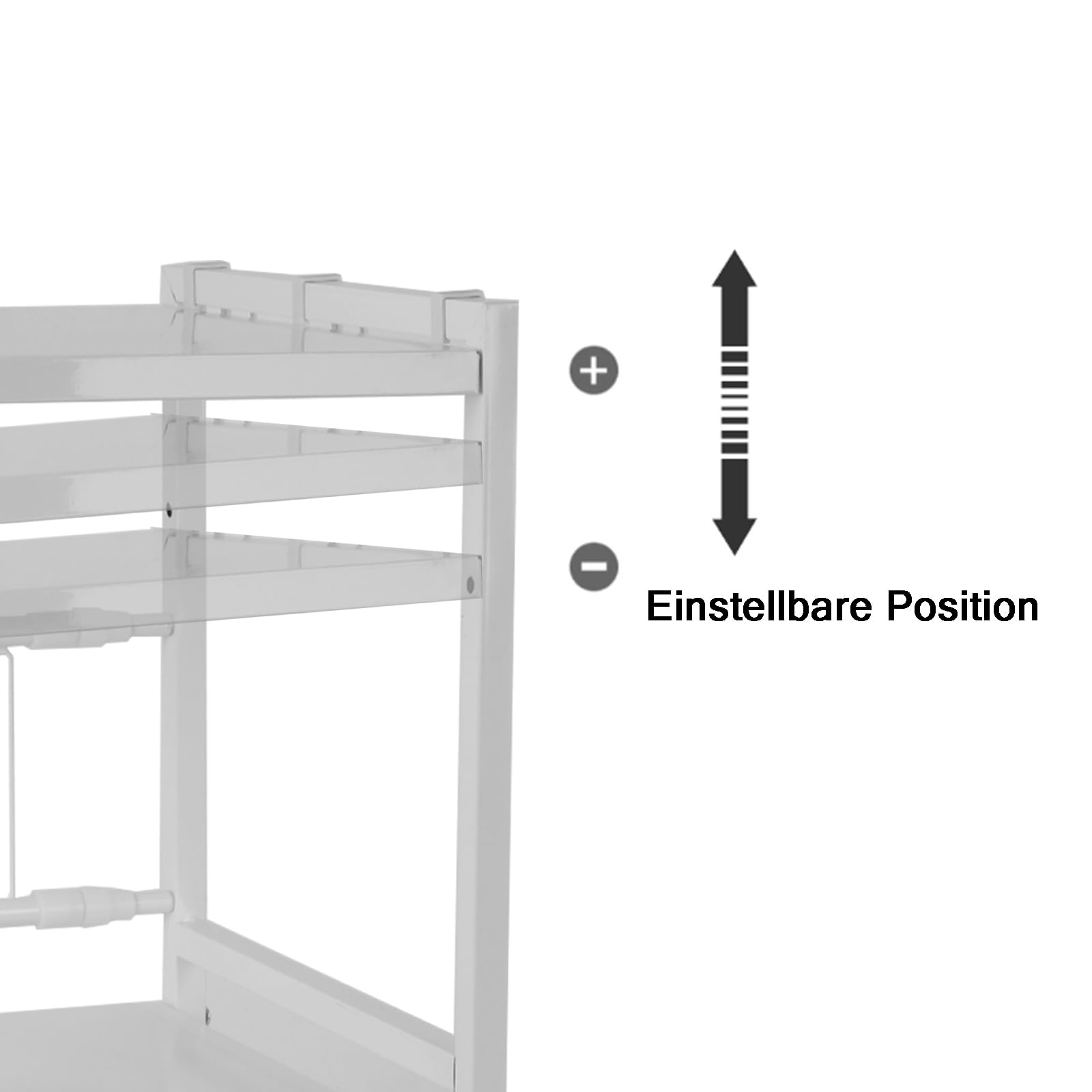 WMLBK Scaffale per microonde, Scaffale per microonde espandibile a 3 livelli, supporto per microonde, scaffale da cucina, piano di lavoro, organizer con 6 ganci, scaffale estraibile da 40-63 cm per