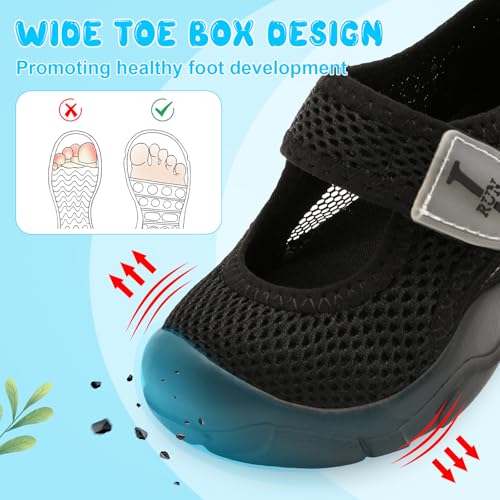 L-RUN Toddler Sandals Summer Boys Girls Adjustable Kids Sandal with Hook Loop Closed-Toe Lightweight Outdoor Sport Sandals3