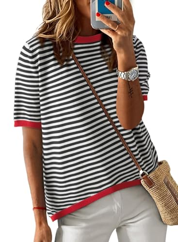 Cuptacc T-Shirt Damen Baumwolle Shirt Damen Oberteile Sommer Top Locker...