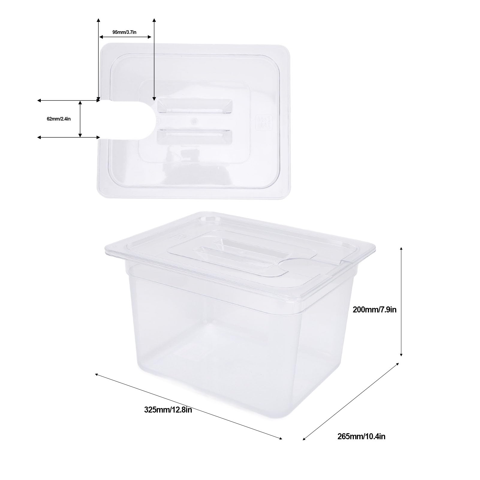 Recipiente de Cocción Lenta de 12 Litros con Tapa, Olla Sous Vide, Recipiente de Cocción Lenta, Rango de Temperatura de -40 °C a 100 °C, Compatible con Ollas de Cocción Lenta de