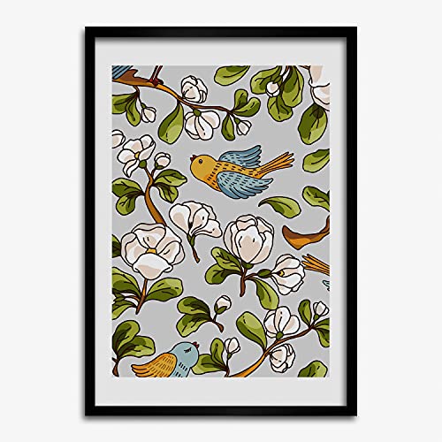Cadre de peinture Tulup 50x70 cm oiseaux fleurs pour illuminer une pièce sombre