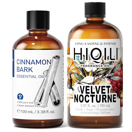 HIQILI Aceite Esencial de Canela 100ML y Aroma Velvet Nocturne 150ML