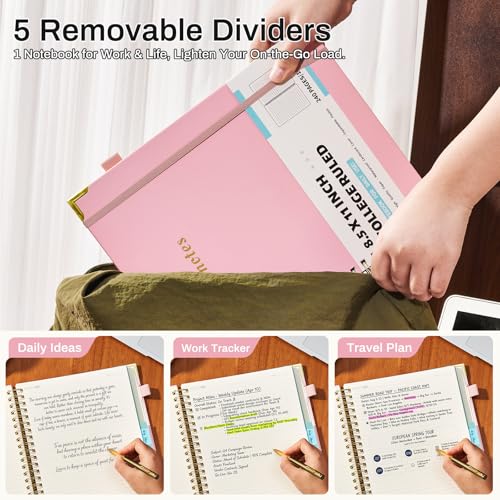 Carnet de notes de 240 pages avec papier premium 100g et couverture rigide durable