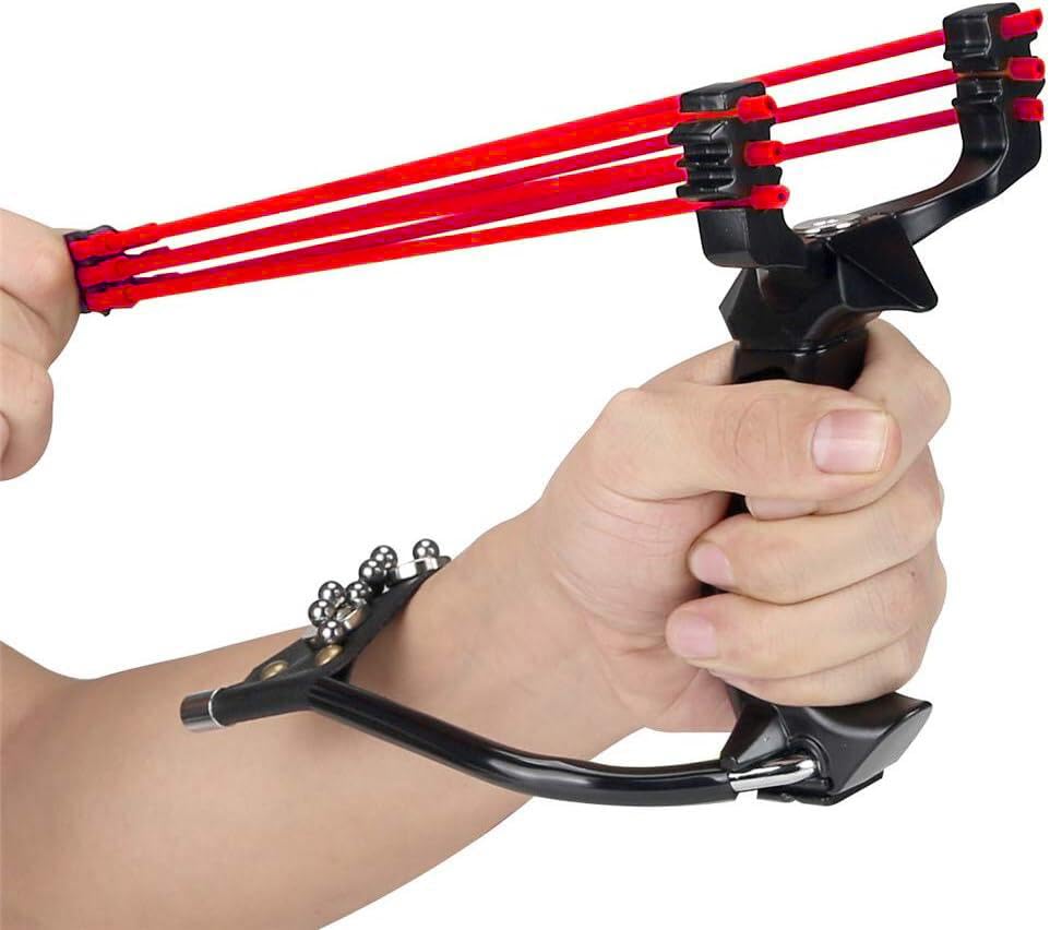 Slingshot, Slingshots for Adults Heavy Duty, Wrist Sling Shot for Adults Hunting, Professional Slingshots Kit with 100 Ammo Balls and 3 Rubber Bands