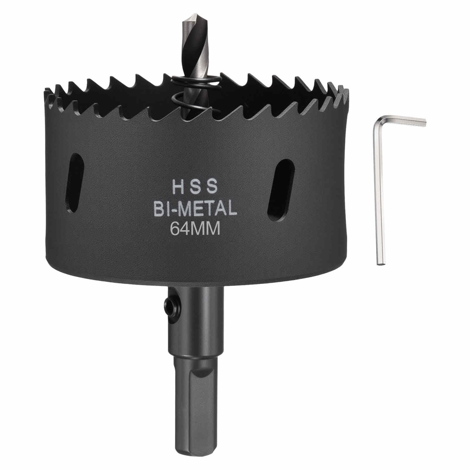 CoCud 2-17/32"(64mm) Hole Saw, M42 Bi-Metal Hex Shank Hole Cutters Drill Bit with Spring