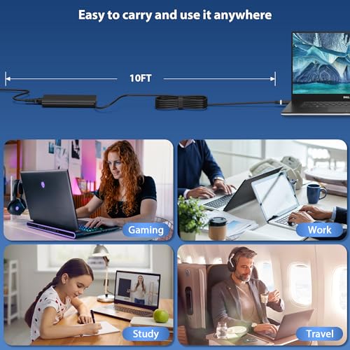Image of 240W 180W 7.4mm Tip Laptop Charger Compatible with Dell Alienware 13 15 17 R1 R2 R3 R4 X51 M17 M15 M17X M18X,Dell Precision 17 7710 7730 7670 7780 7770 M6500 M6700 Adapter Power Cord