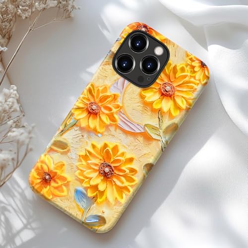 Coque iPhone 13 Pro fleur jaune fine et robuste qui protège sans bloquer la charge sans fil - 6