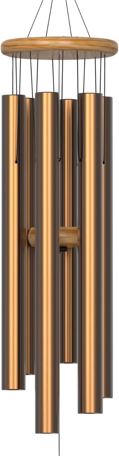 Nalulu Wind Chimes - Chimey 35" Gold Large, Wind Chimes for Outside, Outdoor Modern Metal Windchimes, Hand Tuned with Calming Deep Low Tones, Home Décor for Your Garden, Yard & Patio