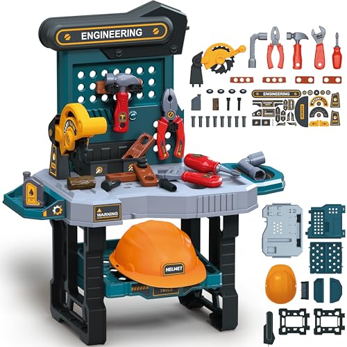 El Mejor Listado de Accesorios de construcción los preferidos por los clientes. 42 MAGICAMENTE Mesa de Herramientas para Niños Banco de Trabajo Infantil con 37 Piezas Sierra y Accesorios | Juego de Construcción y Ingeniería Educativo | Juguete de Herramientas...