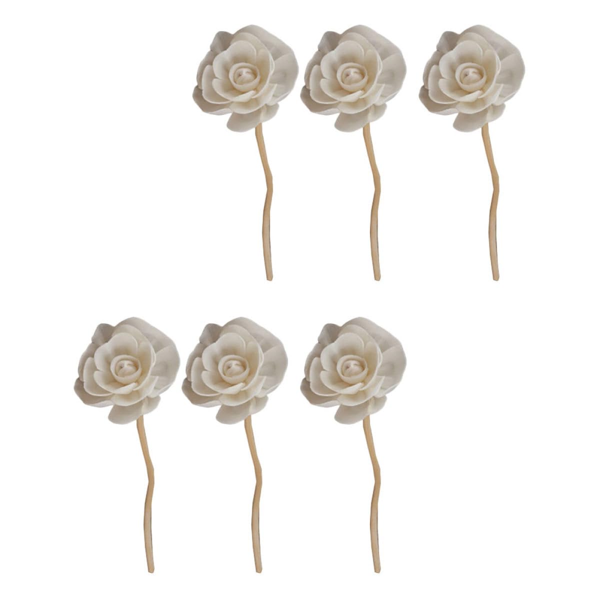 VICASKY Bâtonnets Aromatiques en Rotin Forme Fleur pour Diffuseur de Parfum, Lot de 6 Pièces, Libération D'huile Essentielle, Décoration Intérieure Cuisine et Hôtel