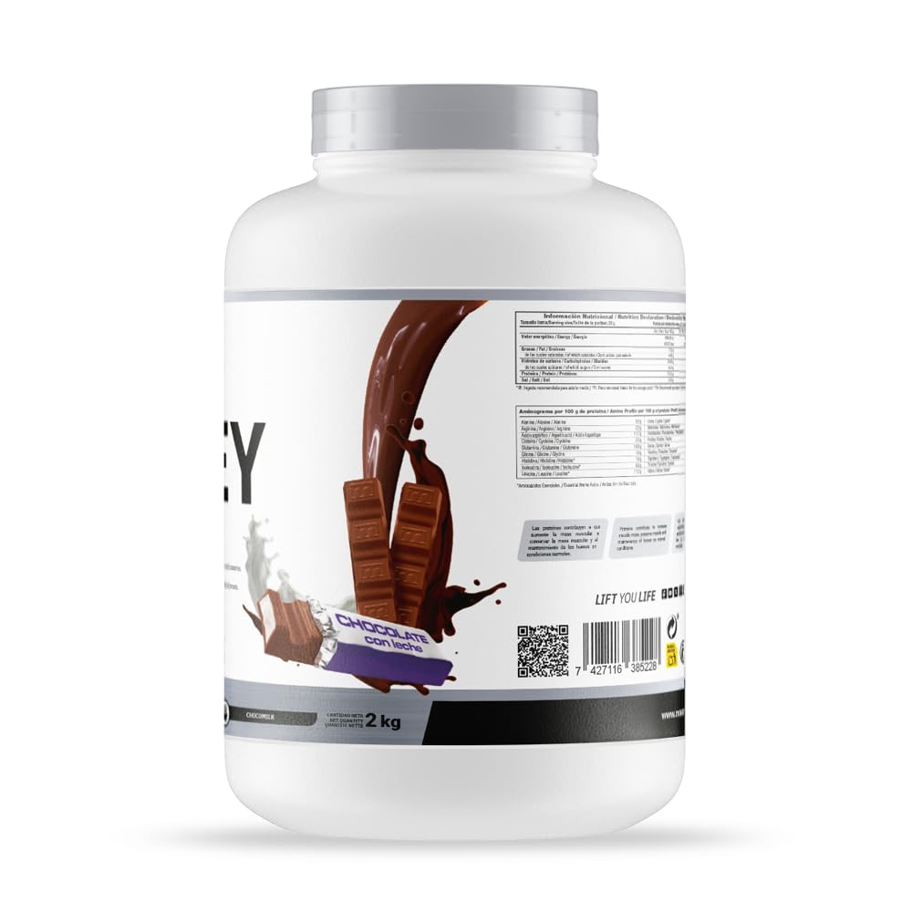 MASmusculo - Whey Protein 80 2Kg - Milchschokolade - Hochwertiges Whey Eiweißpulver - Mit Lacprodan von Arla und Molkenprotein - Unterstützt den Muskelaufbau