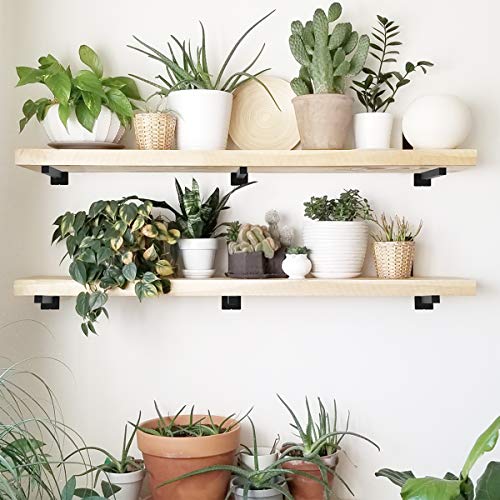 Classic Shelf Bracket 6 Inch Anti-Rust Solid Matte Black Well-Made Hidden Shelf Brackets Wrought Iron Style Wall Mental Brace For Diy (6-Pack Hardware Only) #TOP6