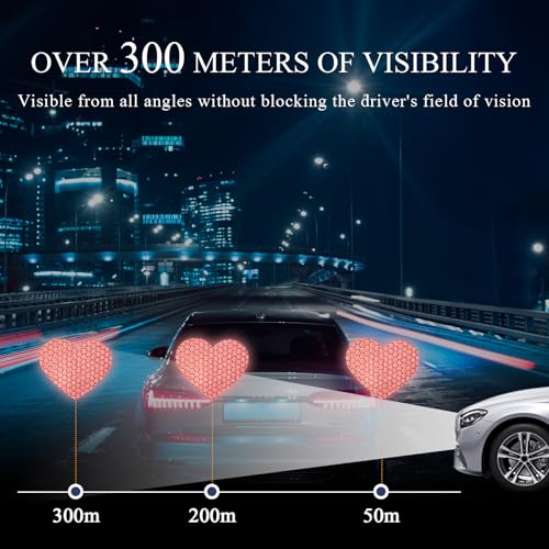 Image of 10PCS Heart Vinyl Decal for Cars, Reflective Heart Sticker Night Safety Sign, Waterproof Grid Heart Stickers for Auto Window Laptop (Heart, Watermelon Red)