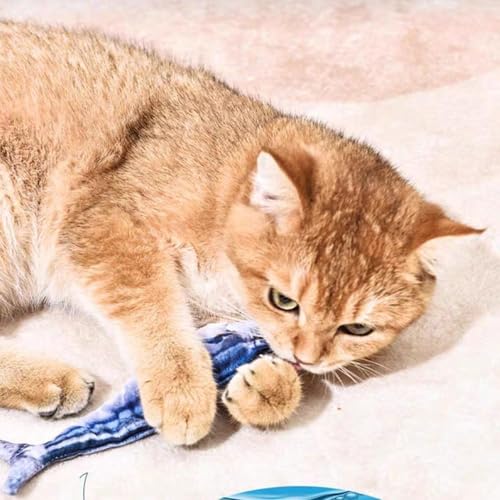 Juguetes de gato interactivos con movimiento de cola real y motor 4