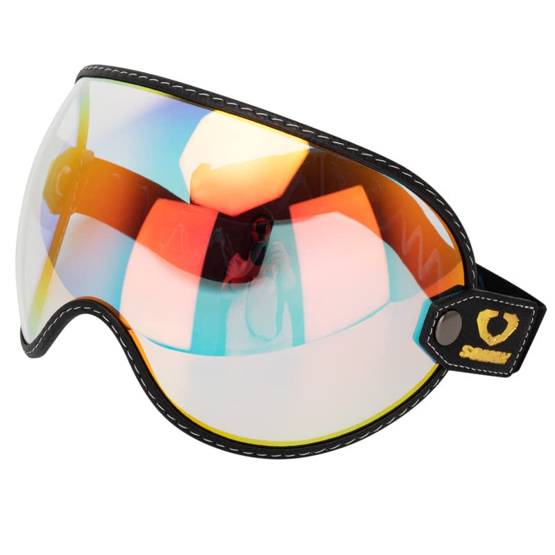 Protector retro para casco de motocicleta, visera de burbujas, lentes de policarbonato de repuesto universal para casco completo de cara abierta de 3/4, Bell Moto-3 (REVO rojo) 8